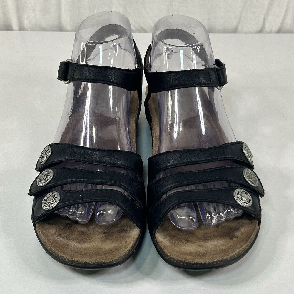 Dansko Jess Black Leather Strappy Slingback Studded Sandals Womens 38 US 7.5
